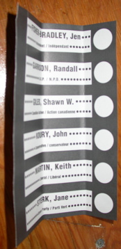 Canadian election ballot